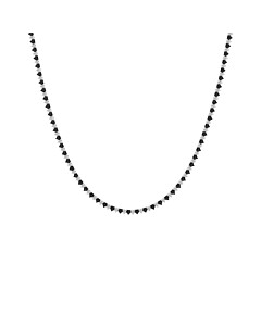 LGD-UDN03990-DW4BK 7 1/2 ct. tw. Round Necklace in Silver with Black Lab Diamond