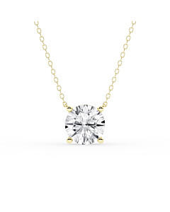 3 ct.tw. Round Solitaire Pendant in 14k Yellow Gold