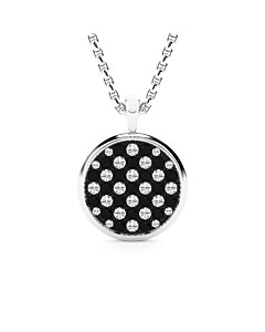 LGD-UDP05652-DW4BK 2 ct. tw. Round Pendant in Silver with Black Lab Diamond