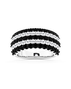 LGD-UDR04510-DW4BK 3 ct. tw. Fashion Band Black & White Lab Grown Diamond in Silver
